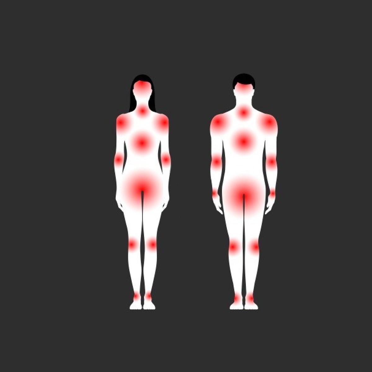 cuerpo humano con areas de dolor